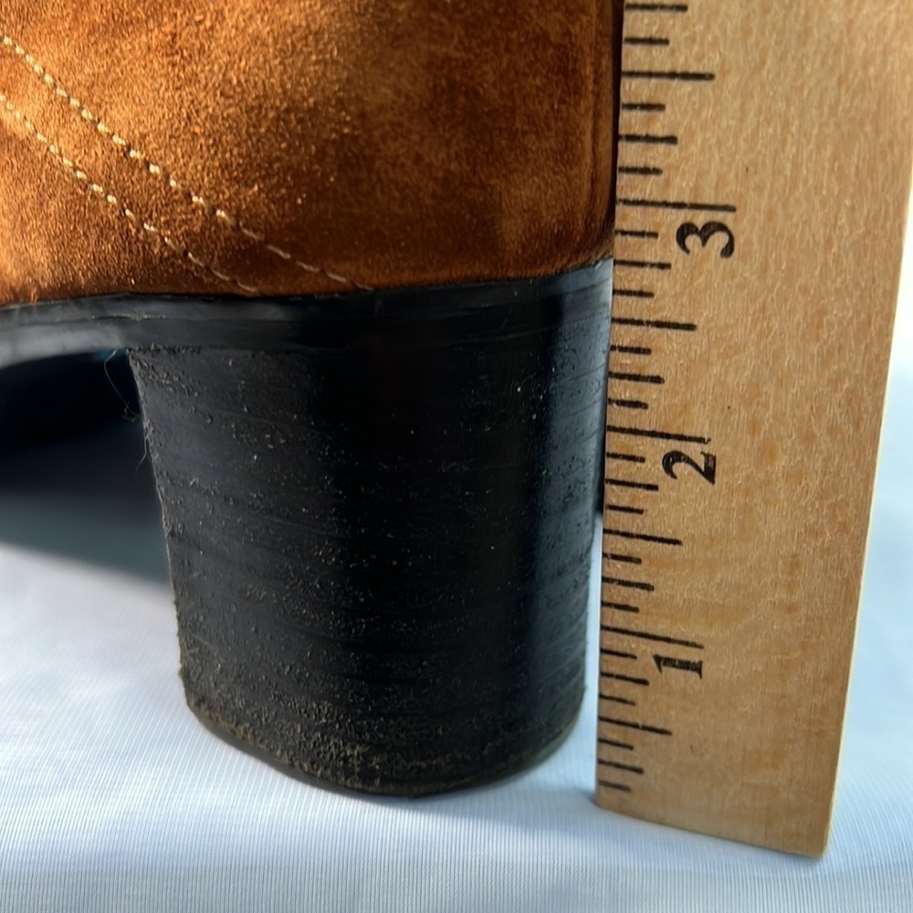 Brilliant Waterproof suede brown ankle boots with faux fur trim, rubber sole 10 - Picture 9 of 10